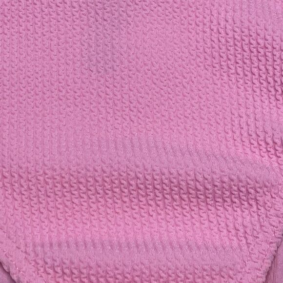 PrettyLittleThings High Waist Bikini Bottom Pink Crinkle Swim Coastal Swimsuit 4 - Picture 5 of 7
